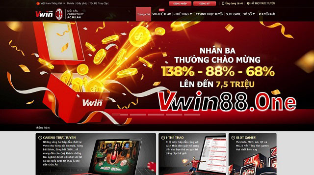 Giao diện website Vwin99 chuyên nghiệp và hiện đại
